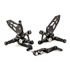 Gilles MUE2 Adjustable Rearset Kit Black - (Supplied With Folding Footpegs) GSXR1000R 2017/2020
